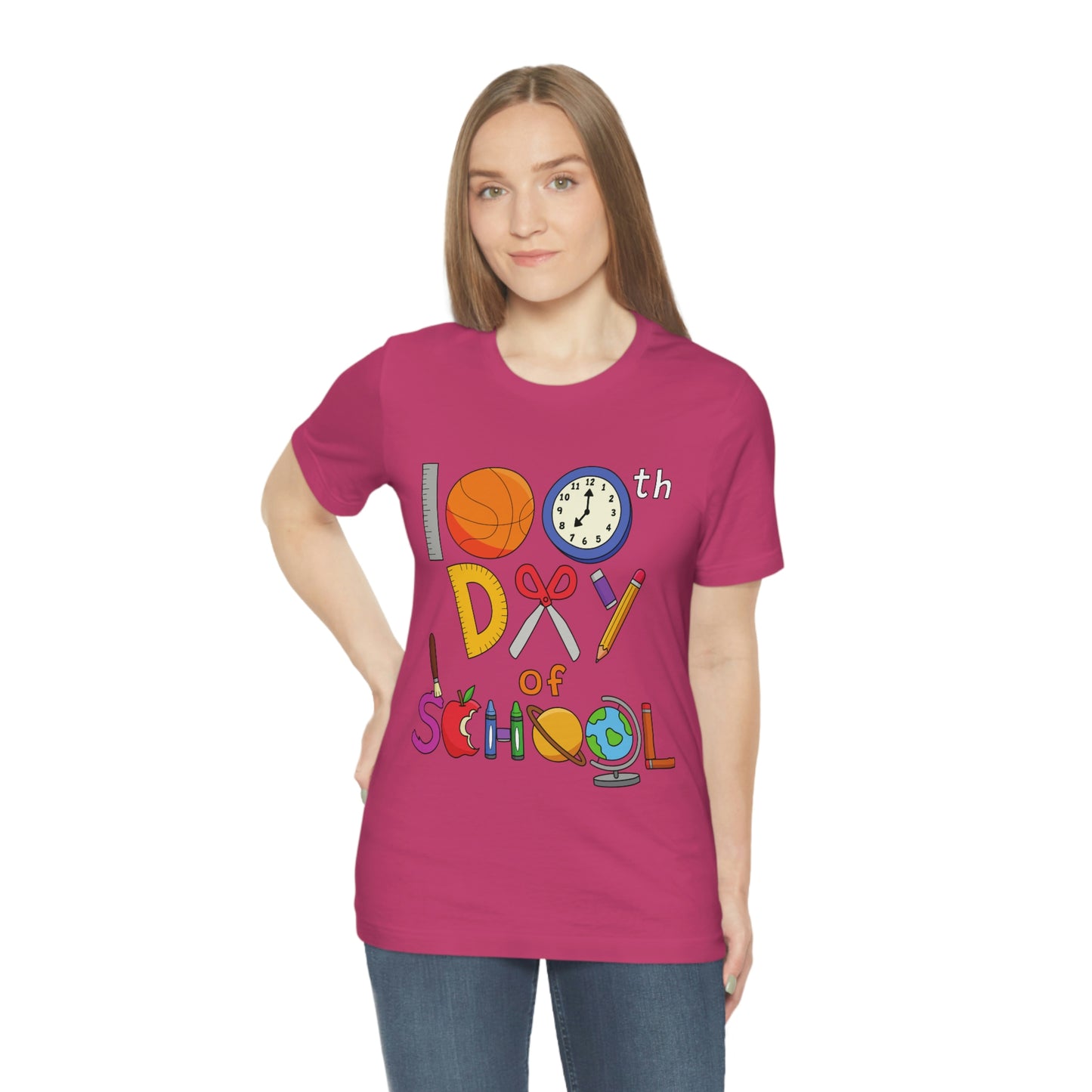 100th Day of School Teacher T- Shirt - Unisex Jersey Short Sleeve Tee