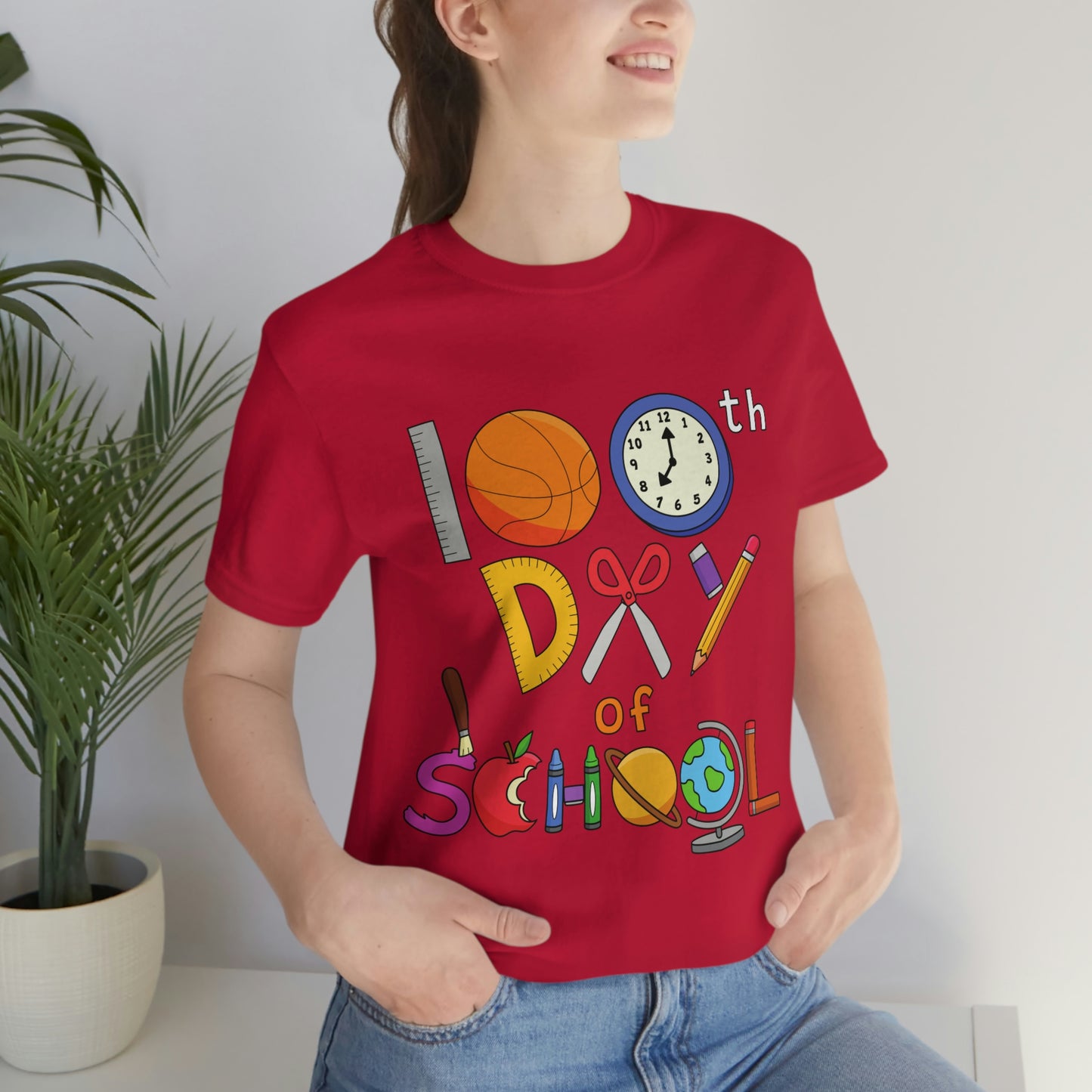 100th Day of School Teacher T- Shirt - Unisex Jersey Short Sleeve Tee
