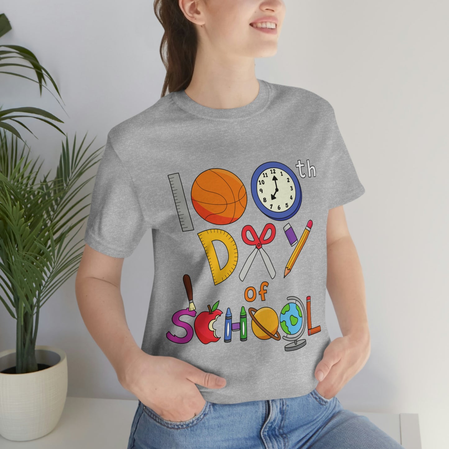 100th Day of School Teacher T- Shirt - Unisex Jersey Short Sleeve Tee