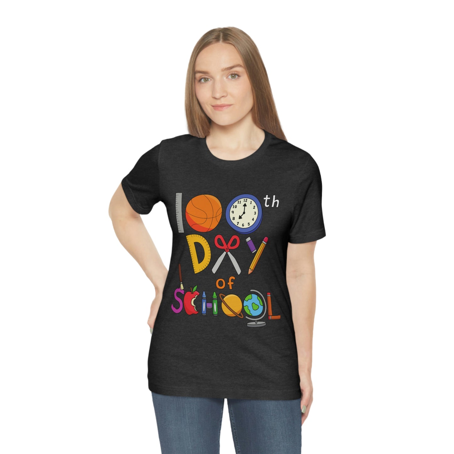 100th Day of School Teacher T- Shirt - Unisex Jersey Short Sleeve Tee