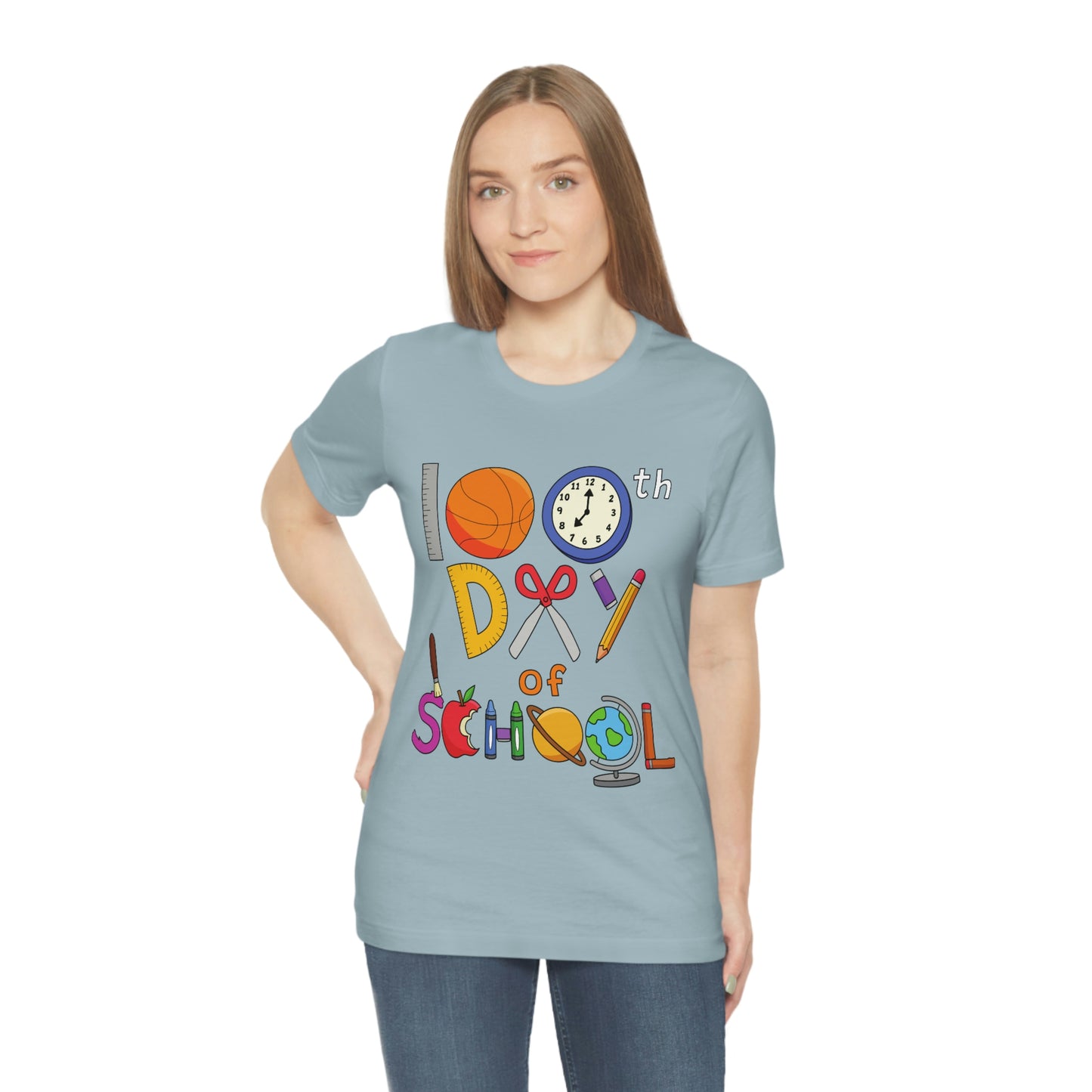 100th Day of School Teacher T- Shirt - Unisex Jersey Short Sleeve Tee