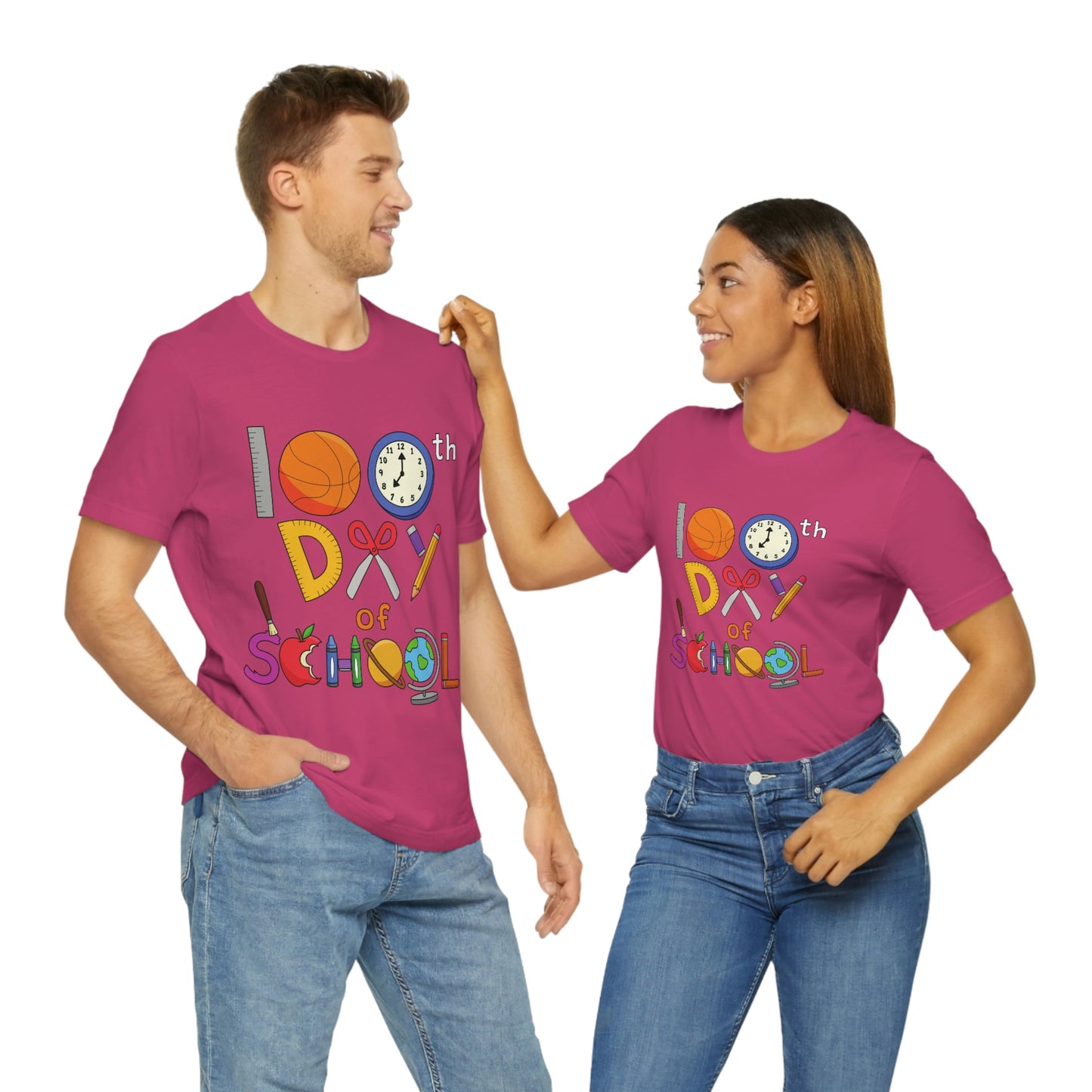 100th Day of School Teacher T- Shirt - Unisex Jersey Short Sleeve Tee