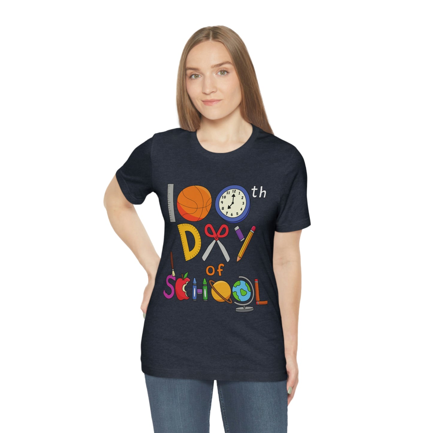 100th Day of School Teacher T- Shirt - Unisex Jersey Short Sleeve Tee