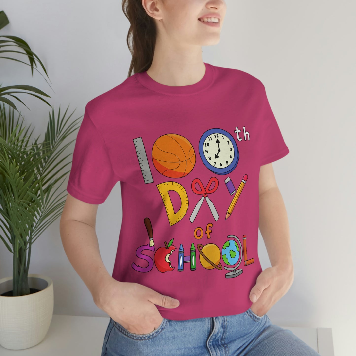 100th Day of School Teacher T- Shirt - Unisex Jersey Short Sleeve Tee