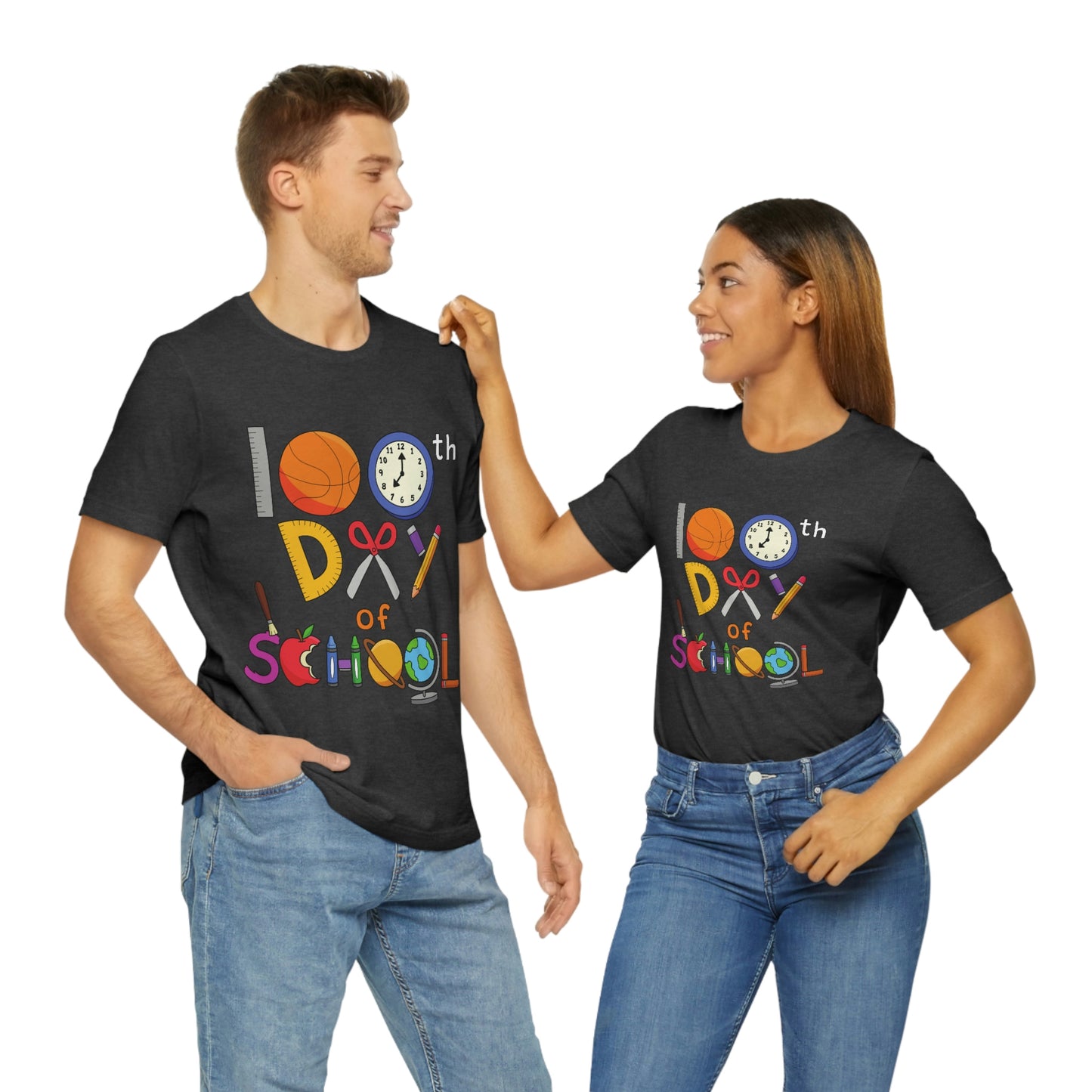 100th Day of School Teacher T- Shirt - Unisex Jersey Short Sleeve Tee
