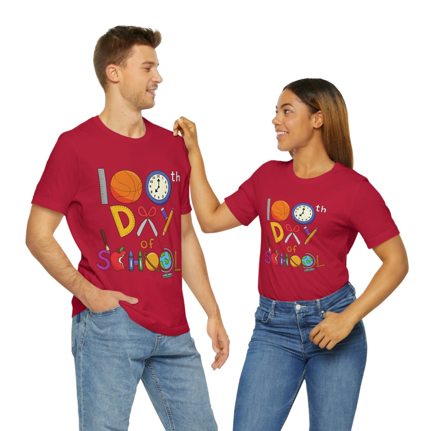 100th Day of School Teacher T- Shirt - Unisex Jersey Short Sleeve Tee