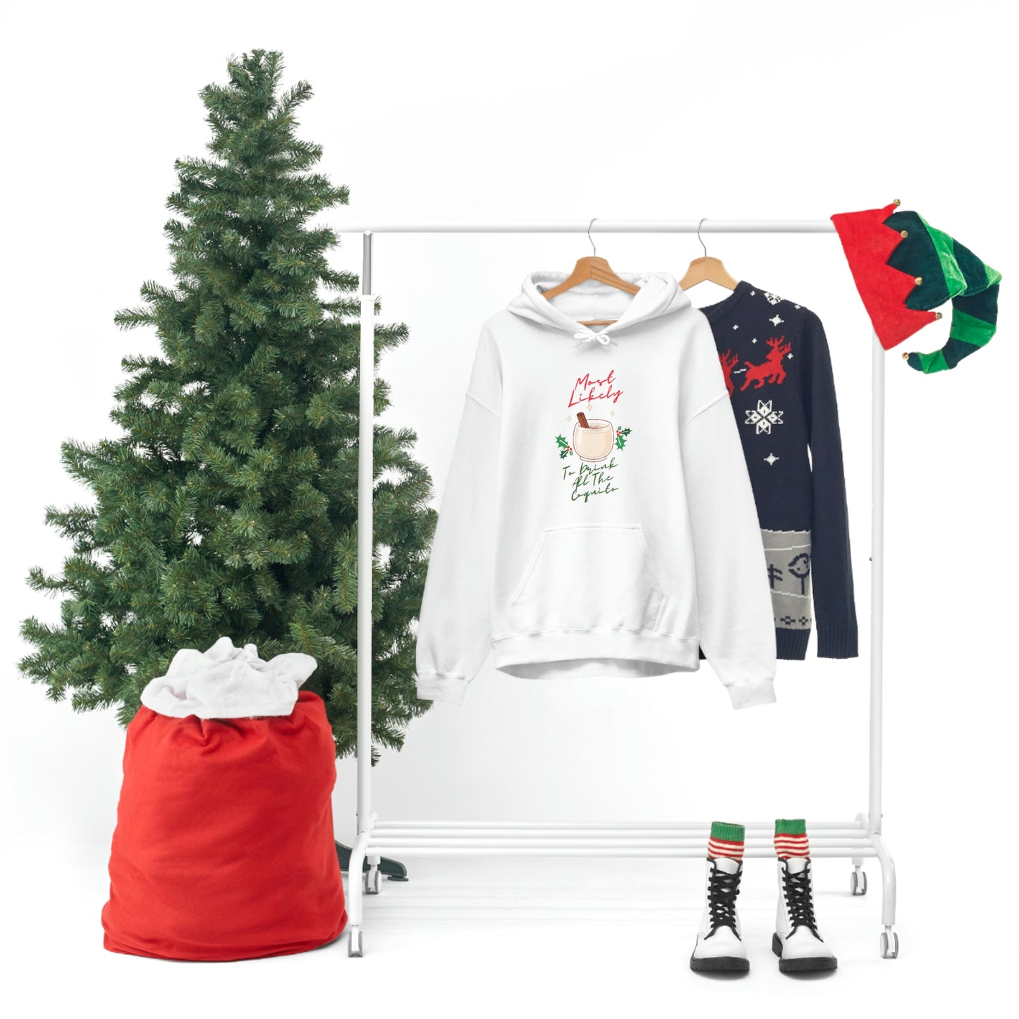 Most Likely To Drink All The Coquito - Unisex Heavy Blend Hooded Sweatshirt
