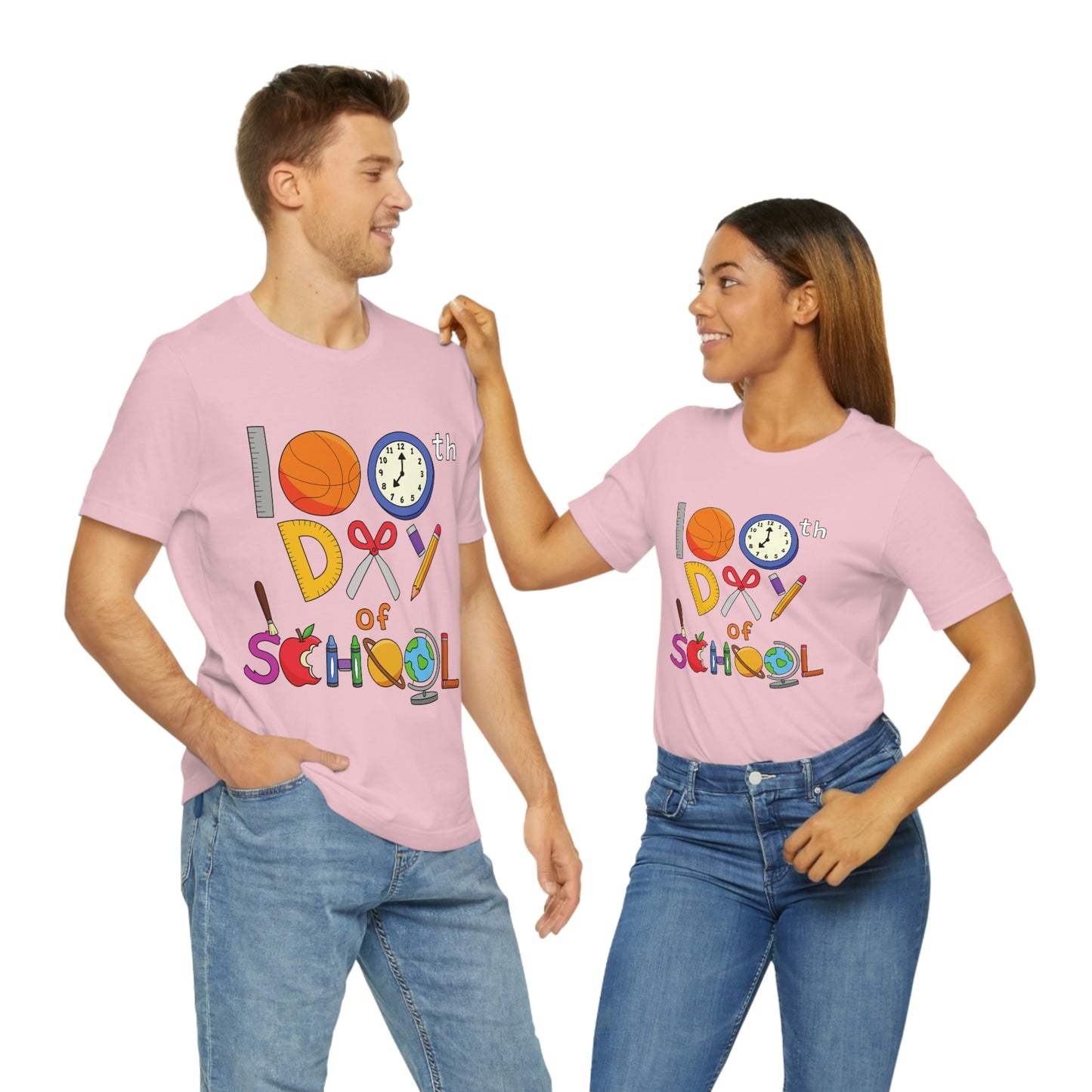 100th Day of School Teacher T- Shirt - Unisex Jersey Short Sleeve Tee