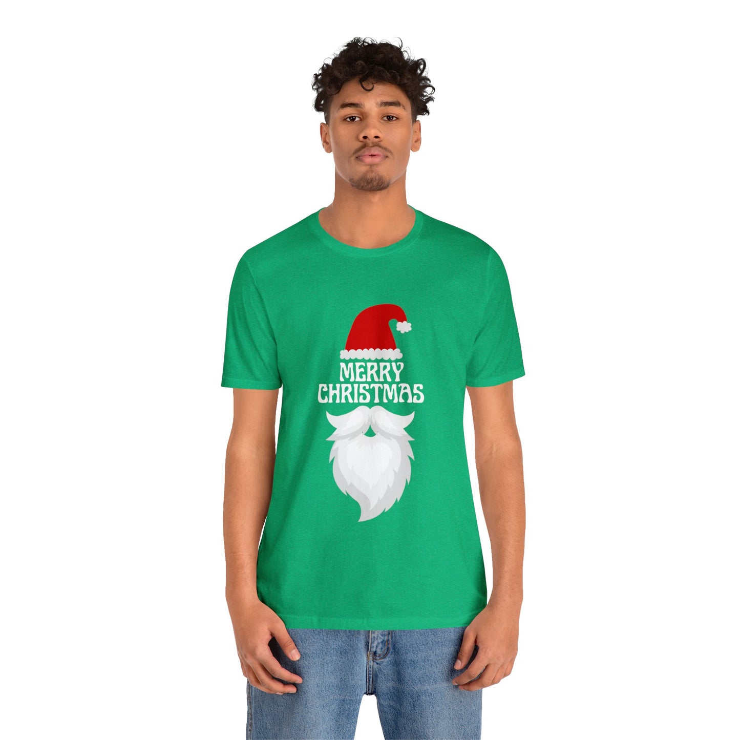 Merry Christmas Bearded Santa Unisex Jersey Short Sleeve Tee