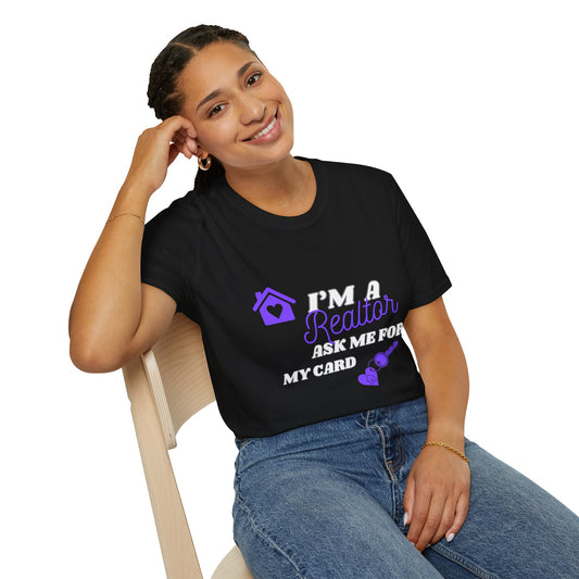 I'm a Realtor Ask me for my card - Perfect for Open Houses and Real Estate Events (purple)