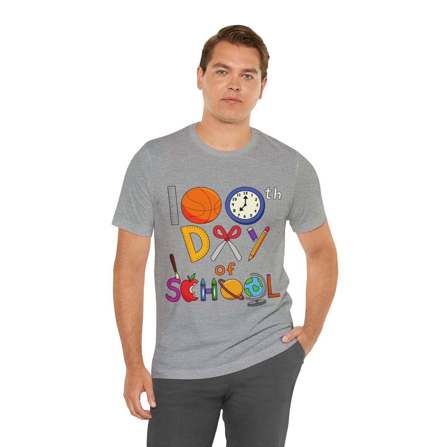 100th Day of School Teacher T- Shirt - Unisex Jersey Short Sleeve Tee