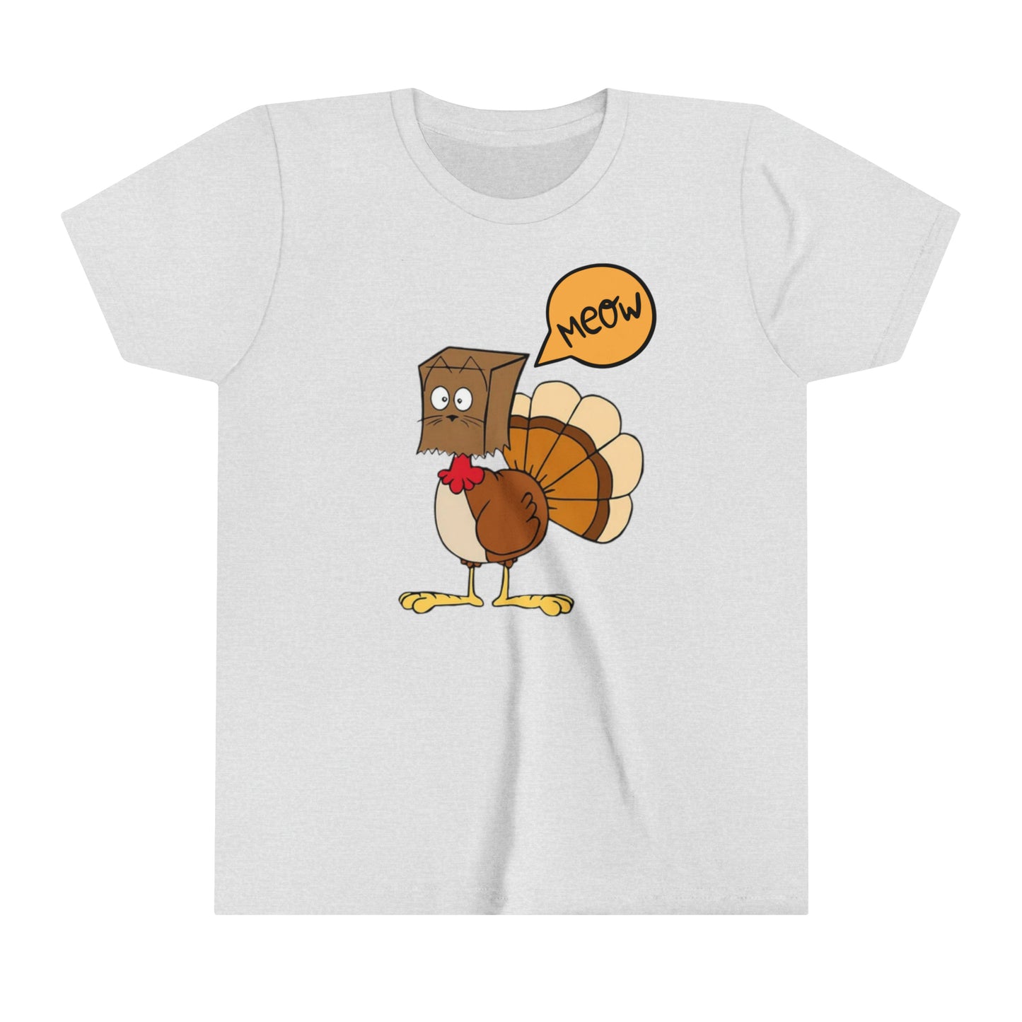 Thanksgiving Funny Turkey Meowing Youth Short Sleeve Tee