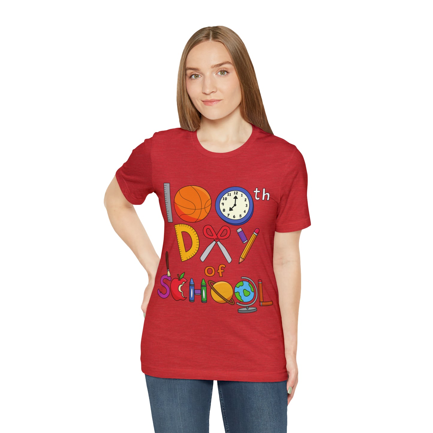 100th Day of School Teacher T- Shirt - Unisex Jersey Short Sleeve Tee