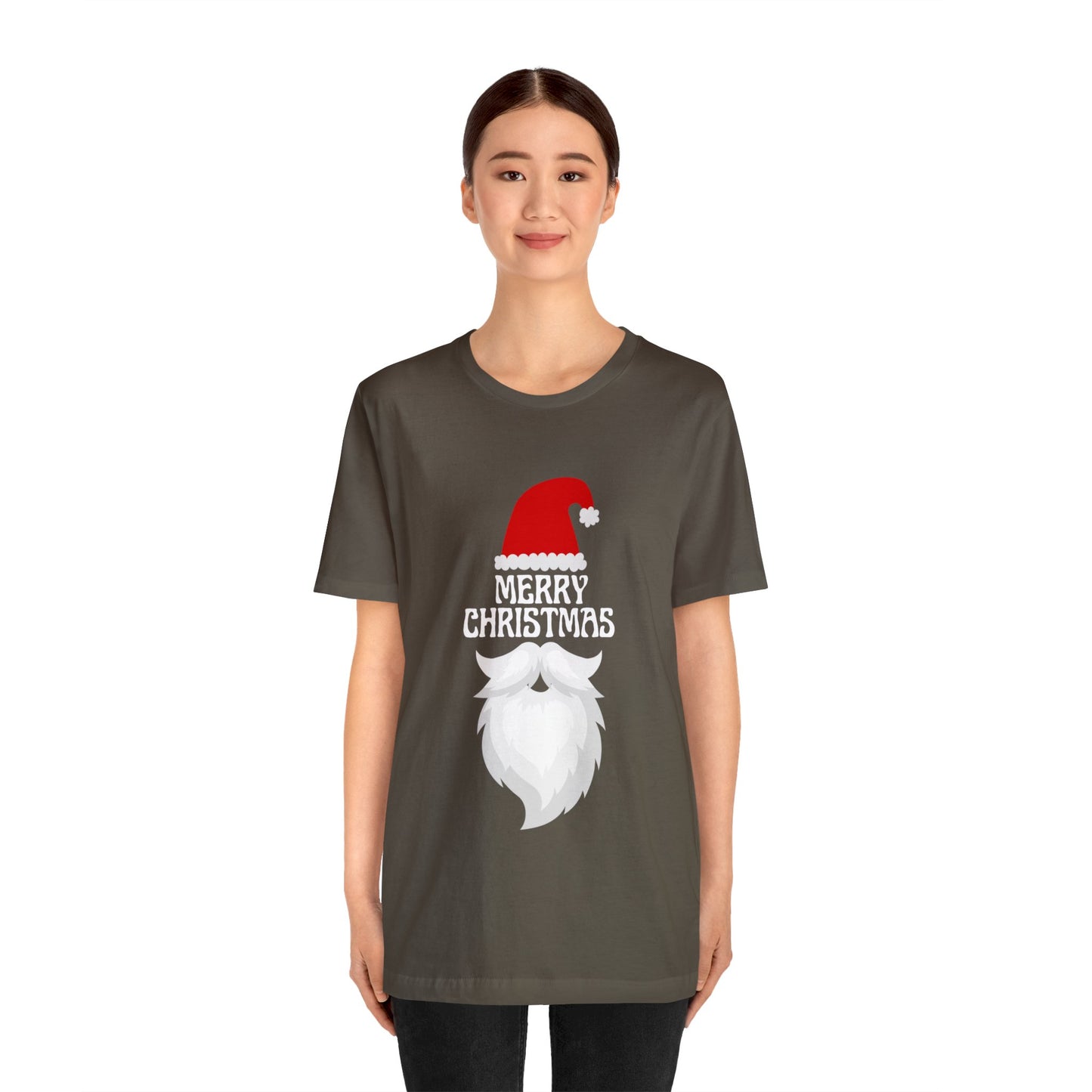 Merry Christmas Bearded Santa Unisex Jersey Short Sleeve Tee