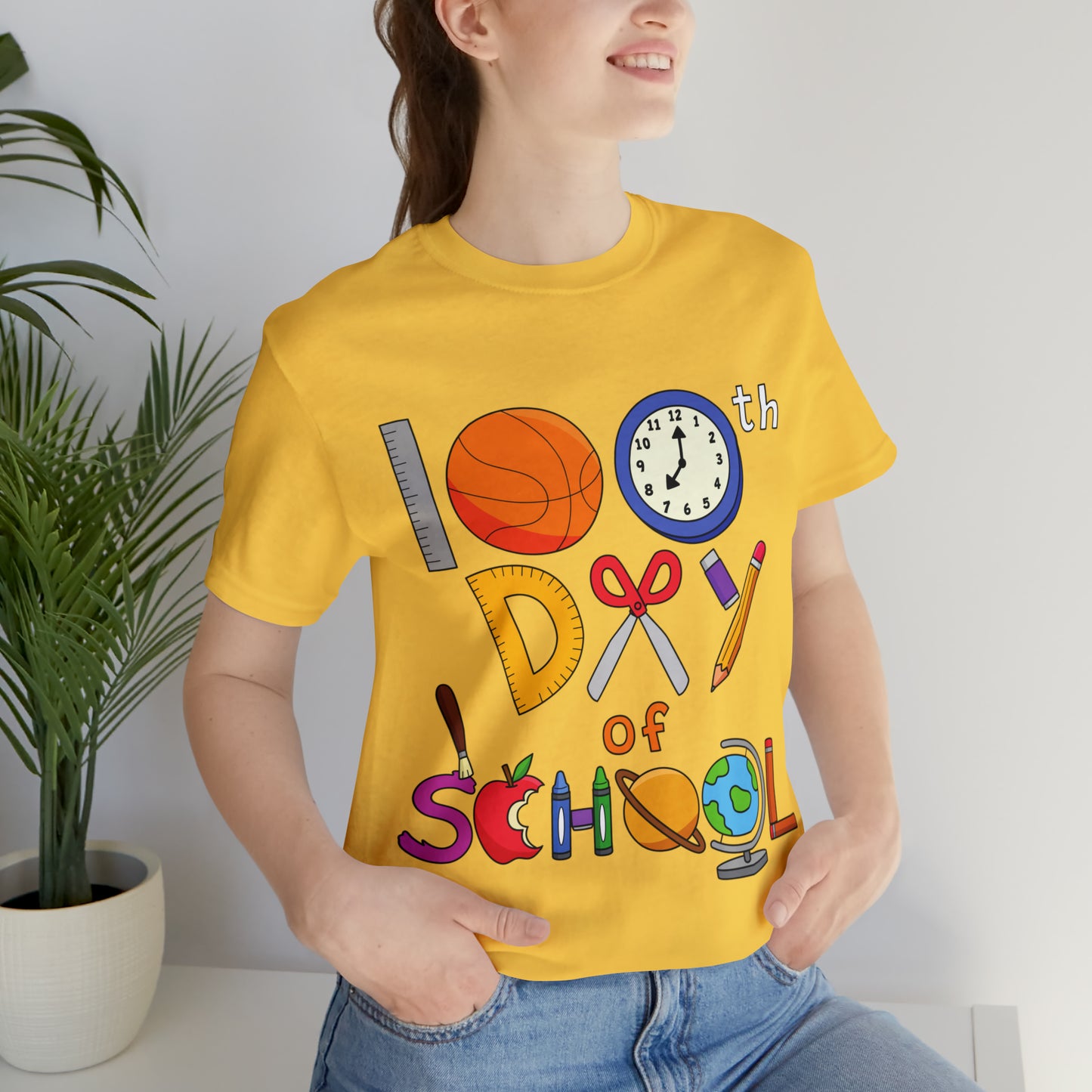 100th Day of School Teacher T- Shirt - Unisex Jersey Short Sleeve Tee