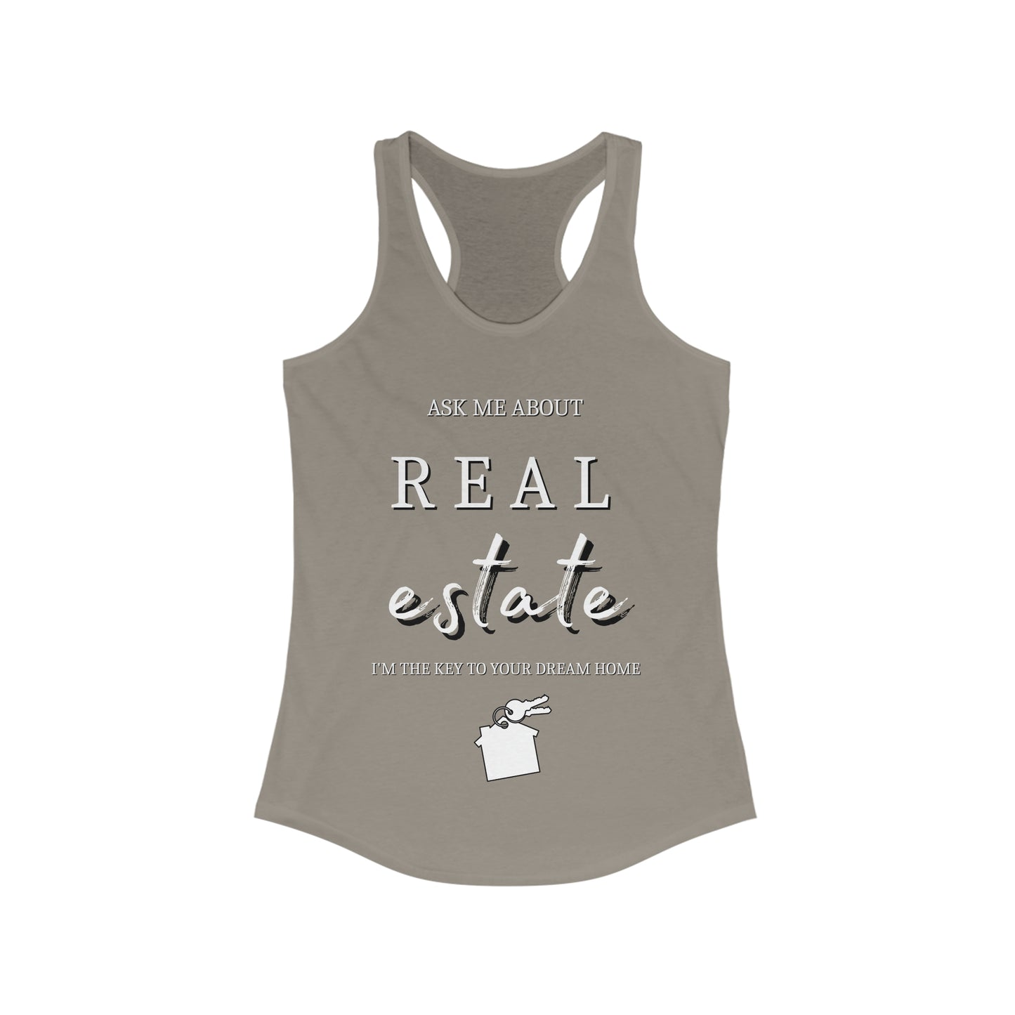 Ask Me about Real Estate - Women's Ideal Racerback Tank