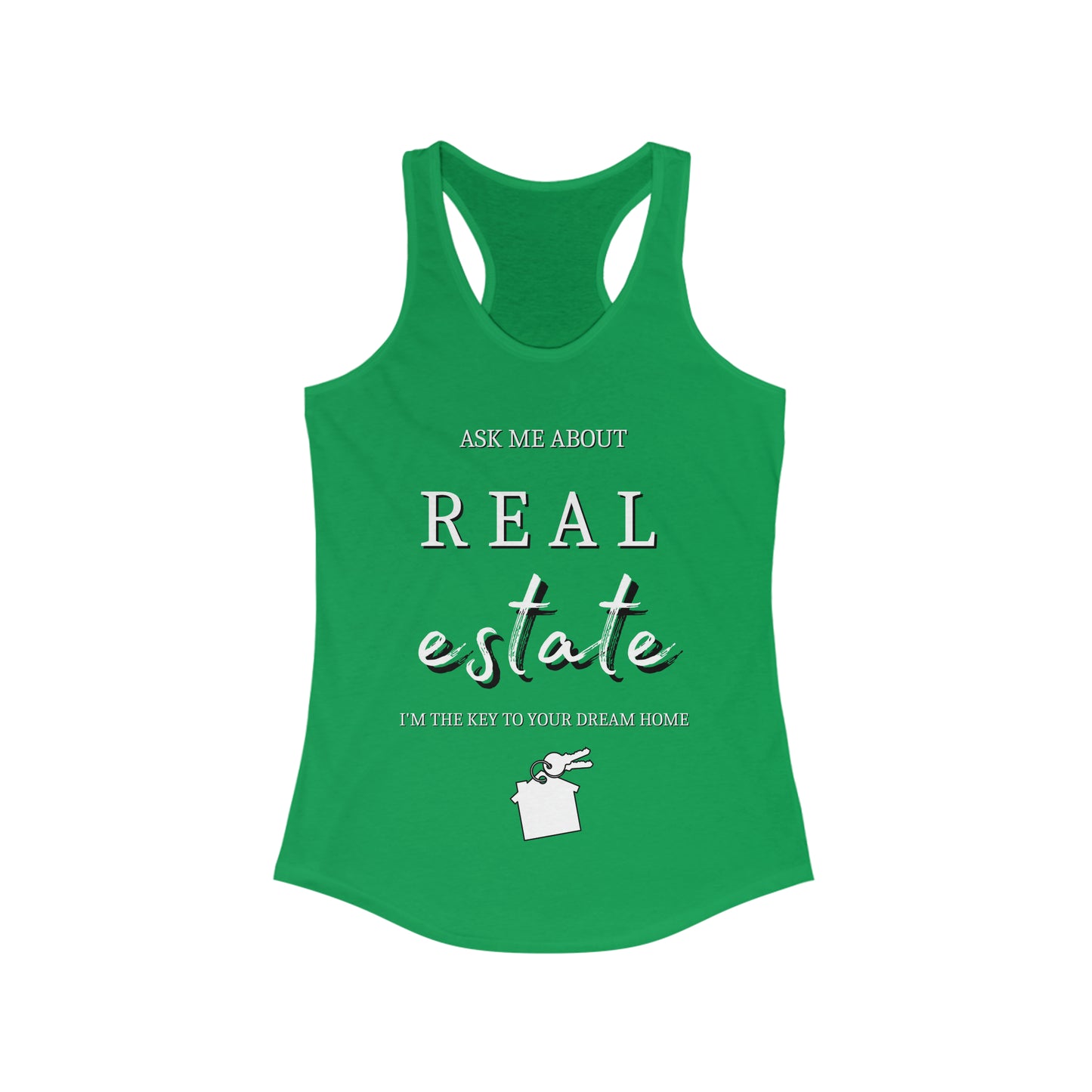 Ask Me about Real Estate - Women's Ideal Racerback Tank