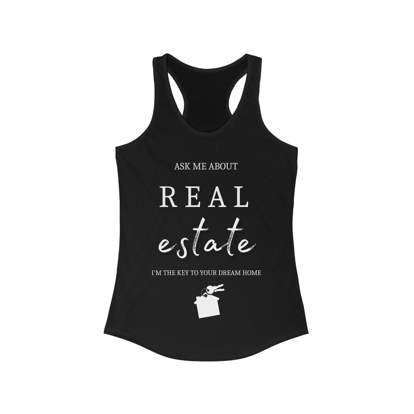 Ask Me about Real Estate - Women's Ideal Racerback Tank