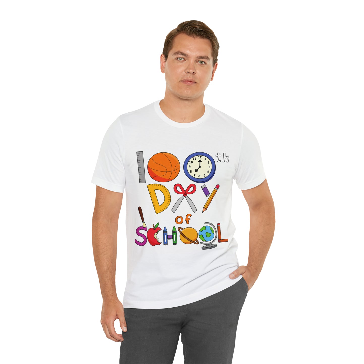 100th Day of School Teacher T- Shirt - Unisex Jersey Short Sleeve Tee