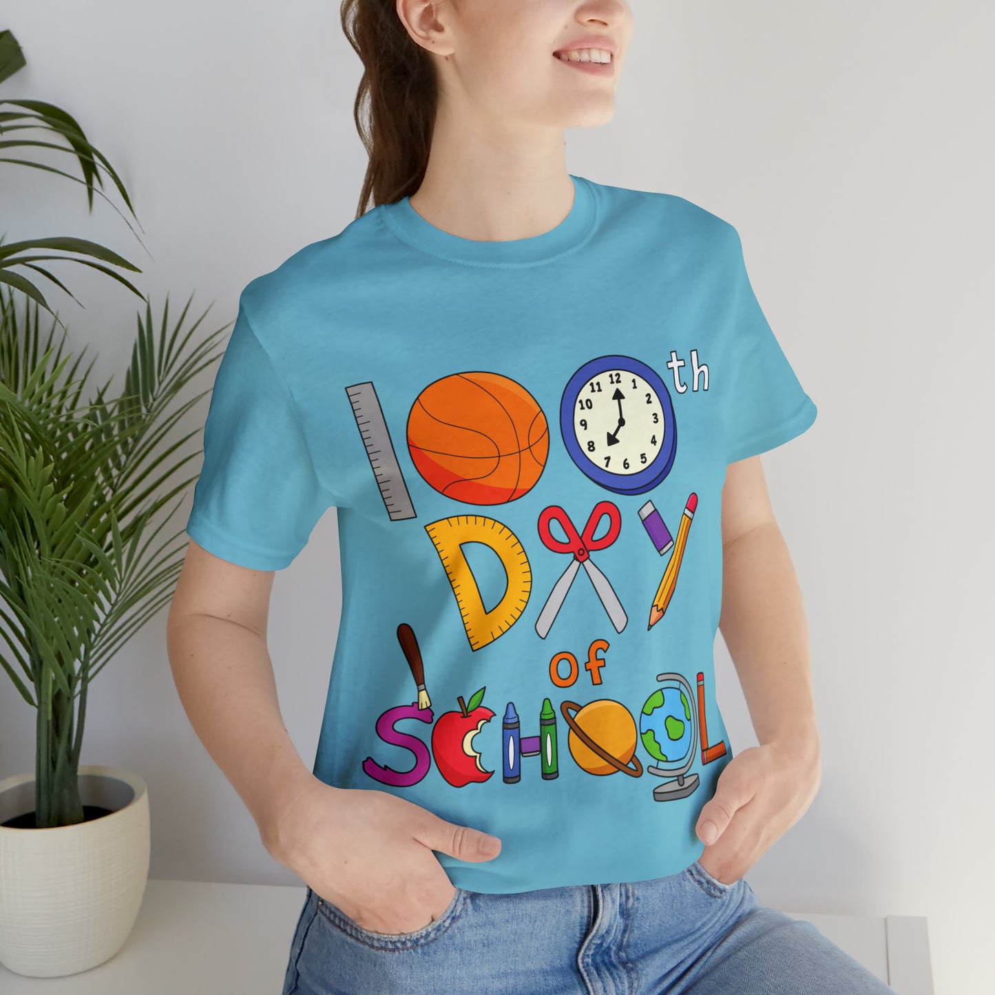100th Day of School Teacher T- Shirt - Unisex Jersey Short Sleeve Tee