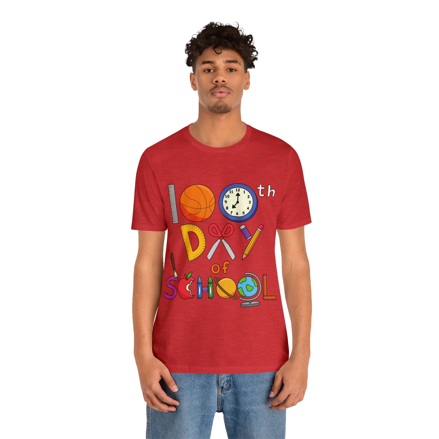100th Day of School Teacher T- Shirt - Unisex Jersey Short Sleeve Tee