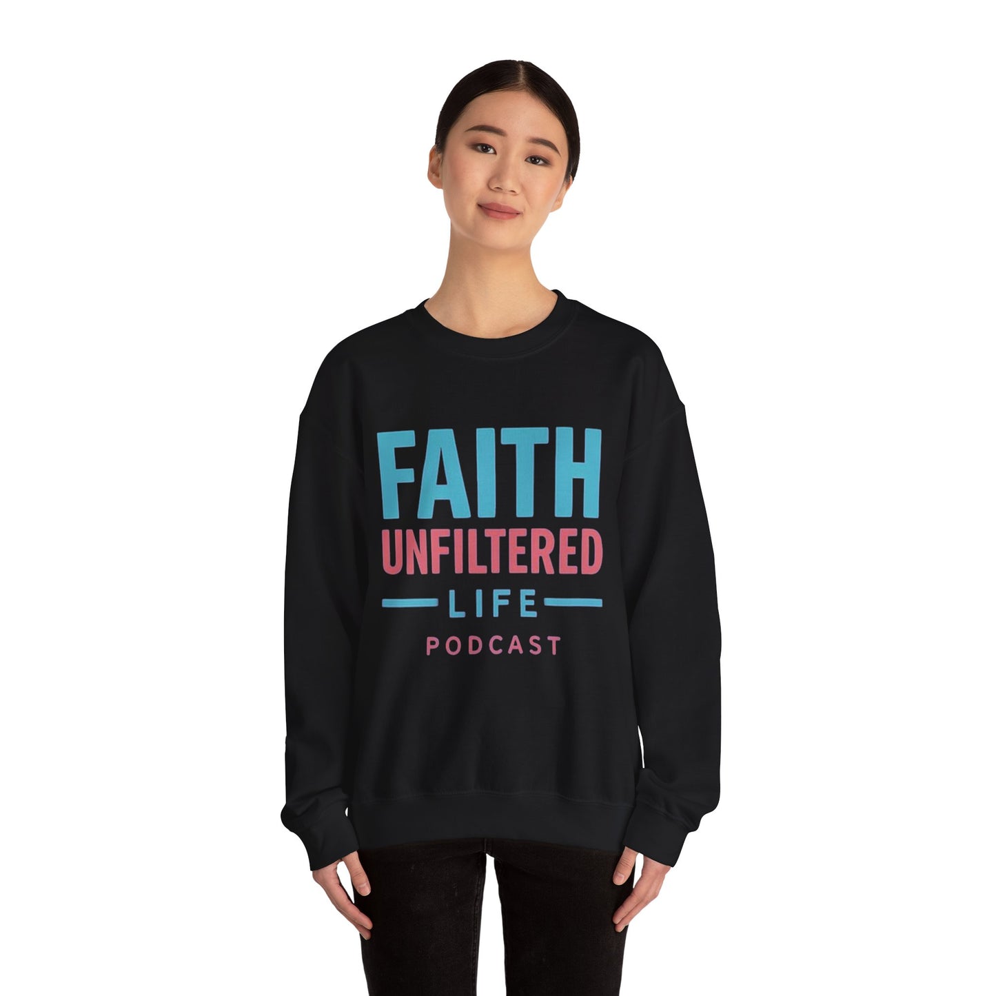 Faith Unfiltered Podcast Crewneck Sweatshirt | Prayer Is Free