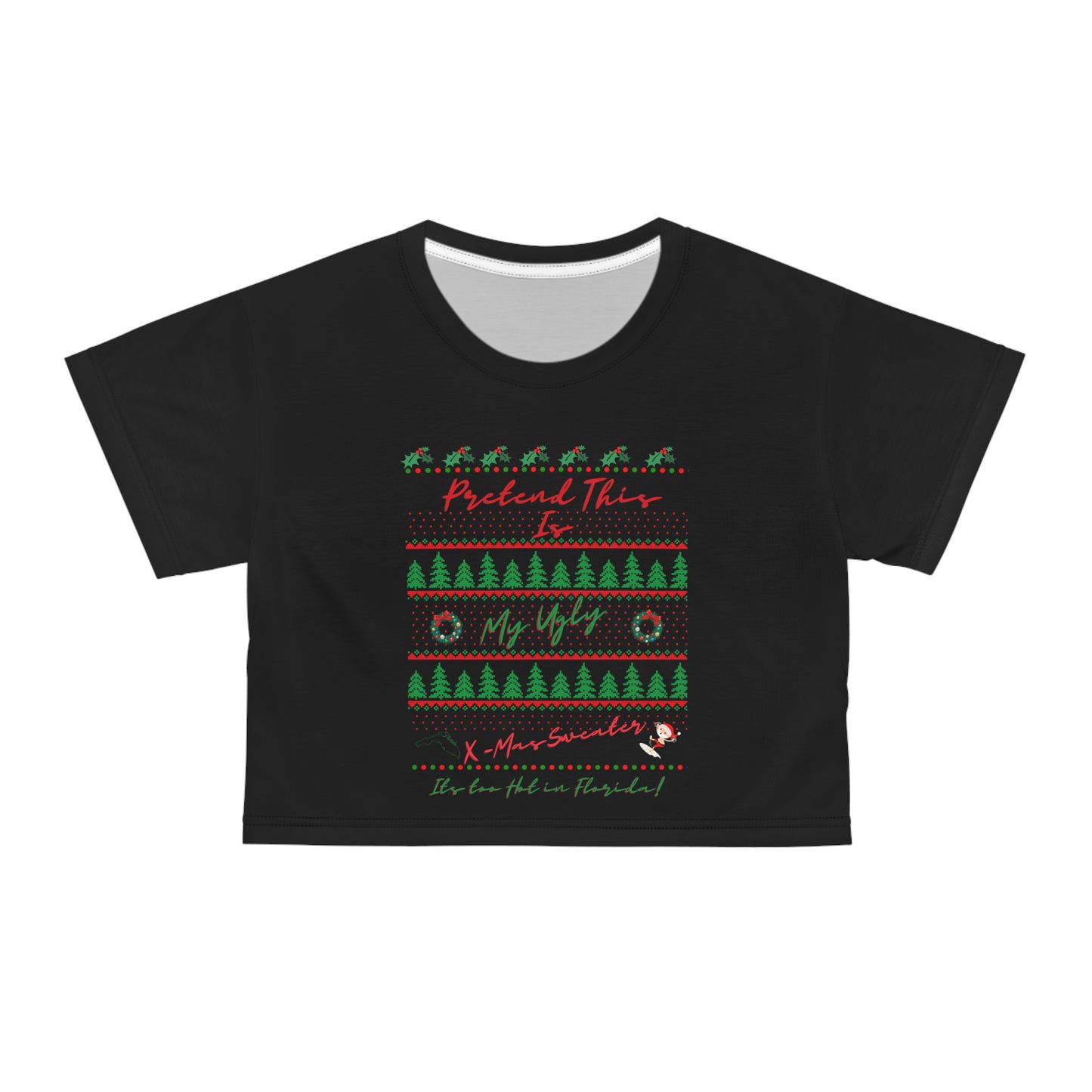 Women's FL Ugly Sweater -AOP Crop Tee