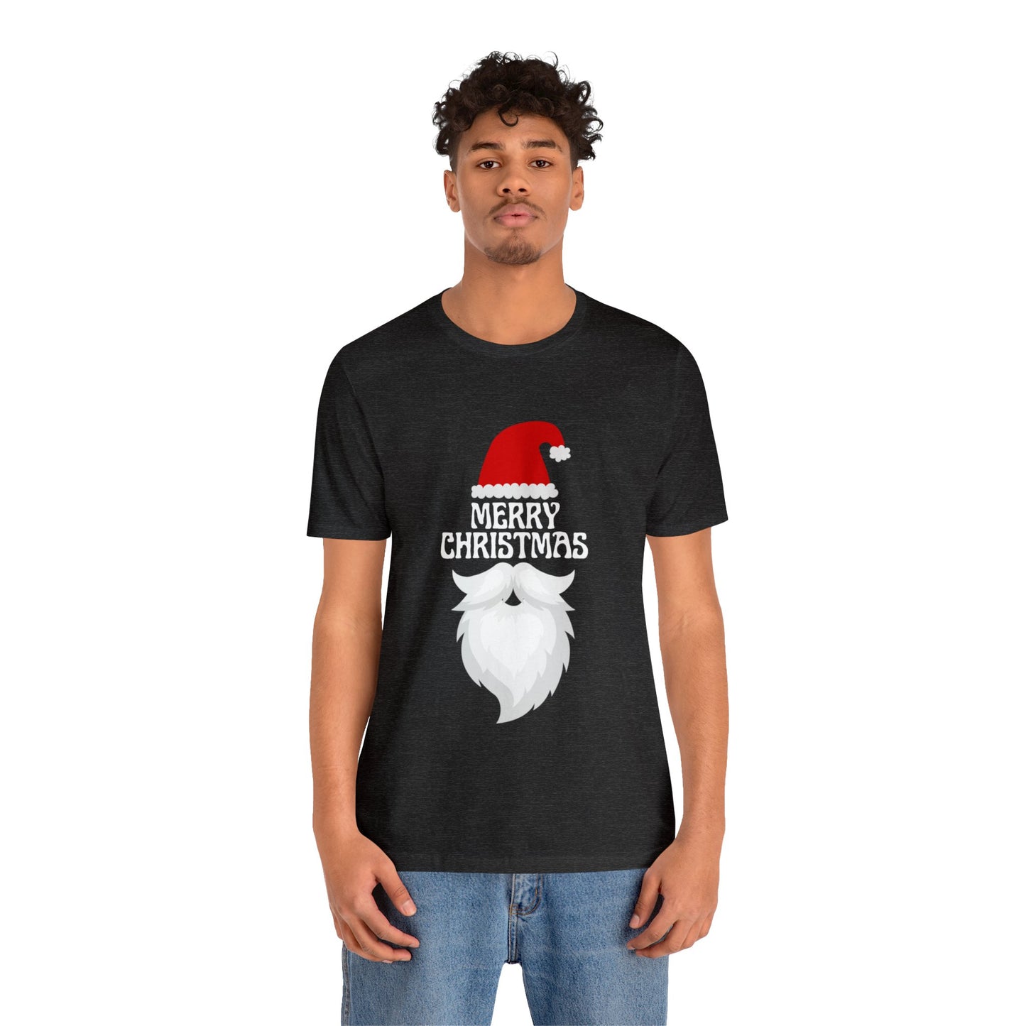 Merry Christmas Bearded Santa Unisex Jersey Short Sleeve Tee