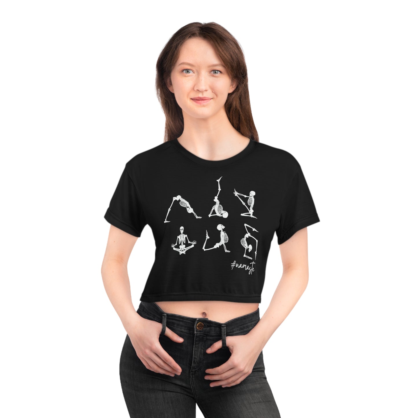 Skeletons Namaste Crop Top