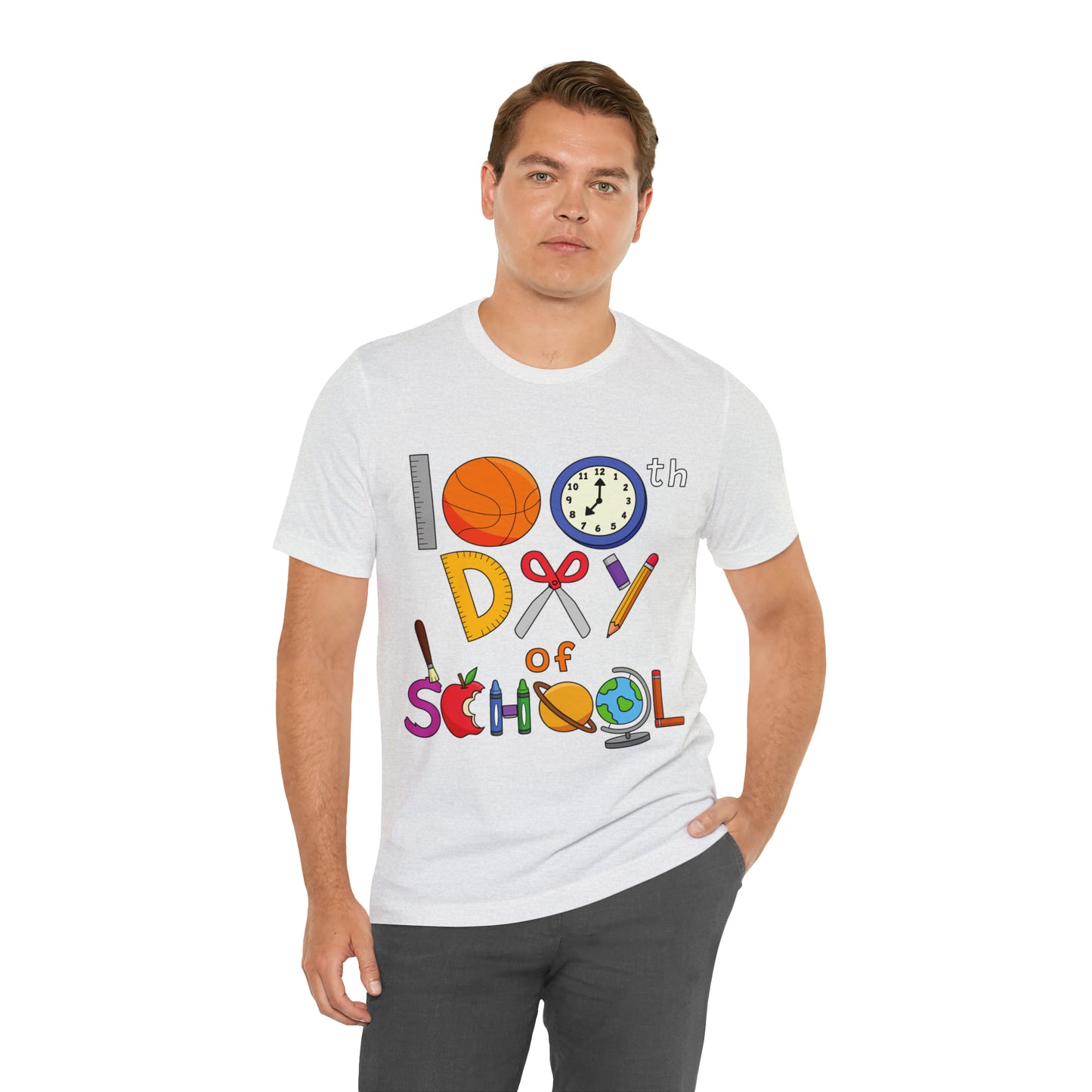 100th Day of School Teacher T- Shirt - Unisex Jersey Short Sleeve Tee