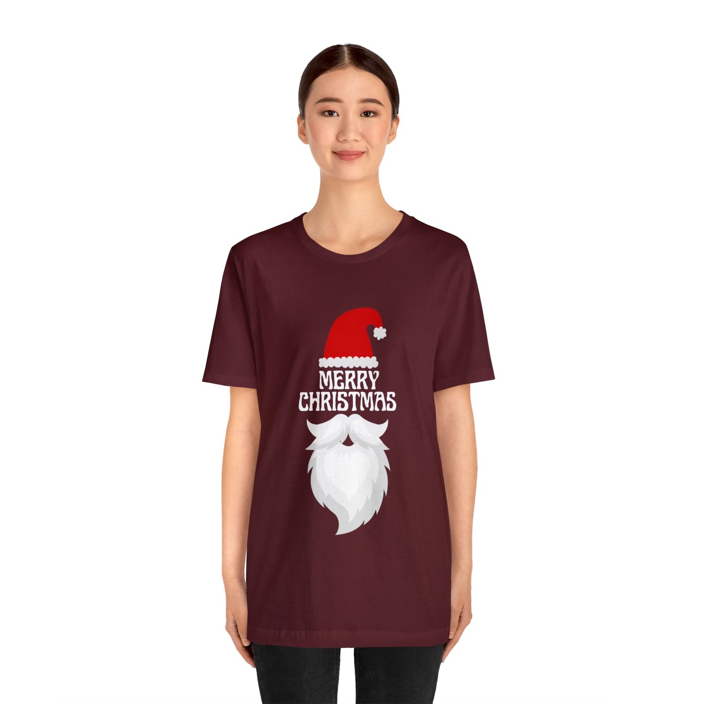 Merry Christmas Bearded Santa Unisex Jersey Short Sleeve Tee