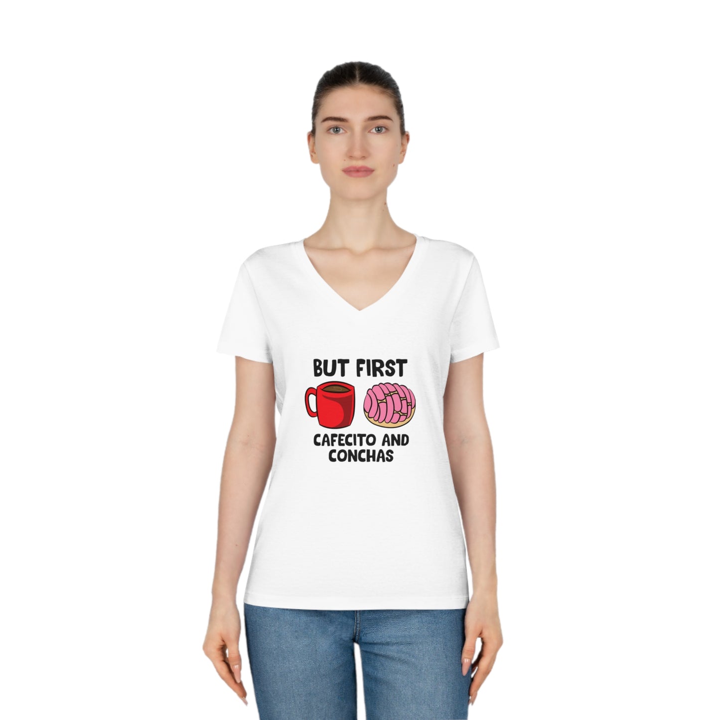 But First Cafecito & Conchas V-Neck T-Shirt