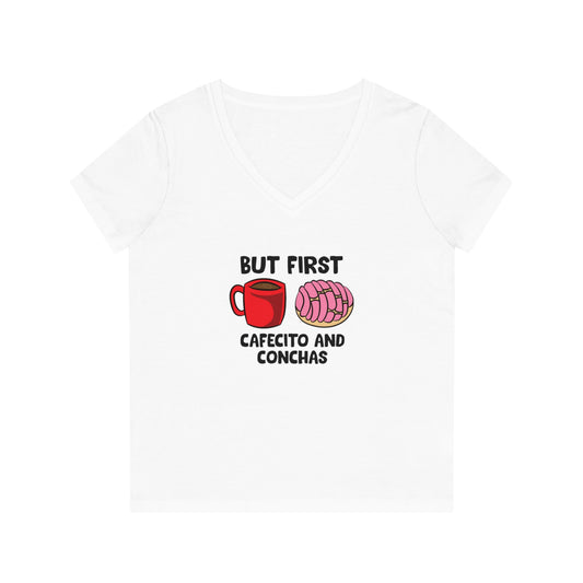 But First Cafecito & Conchas V-Neck T-Shirt