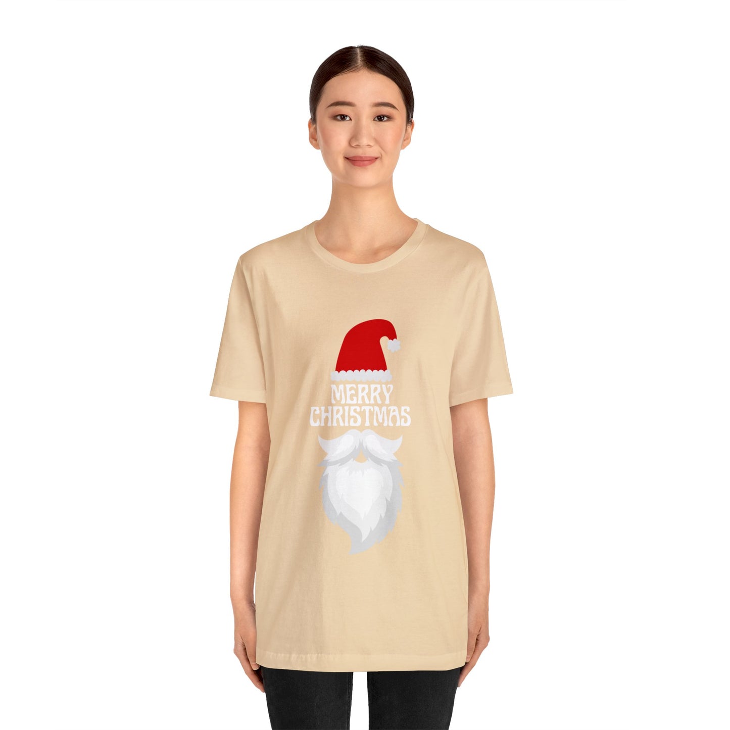 Merry Christmas Bearded Santa Unisex Jersey Short Sleeve Tee