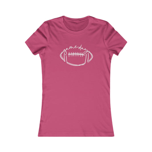 Game Day Football White Design Women's Favorite Tee