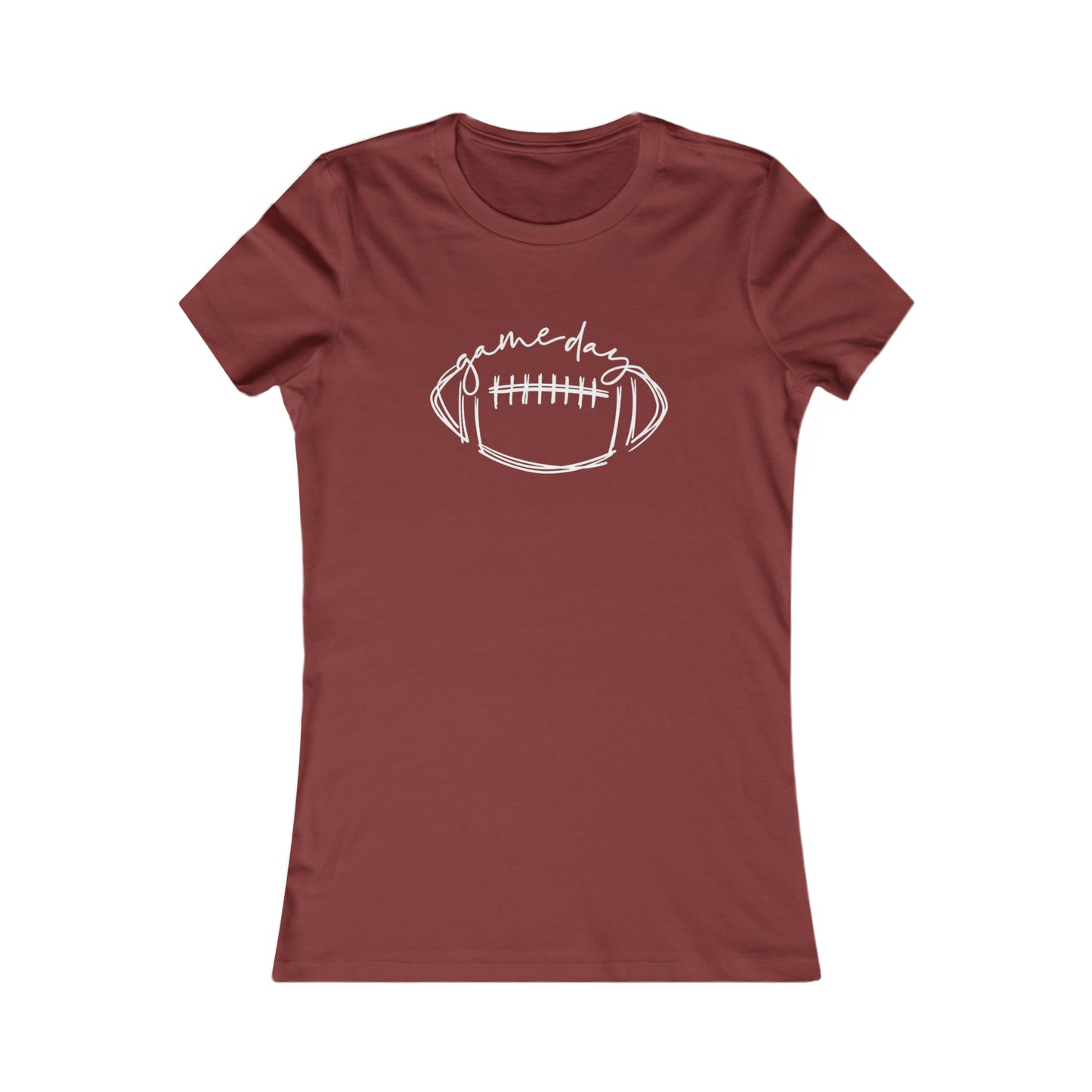 Game Day Football White Design Women's Favorite Tee