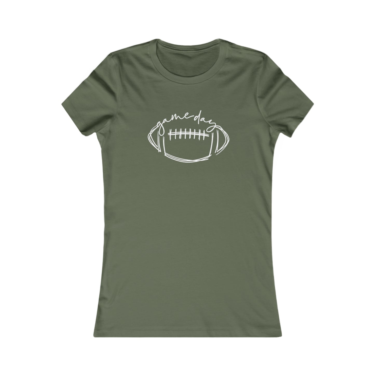 Game Day Football White Design Women's Favorite Tee