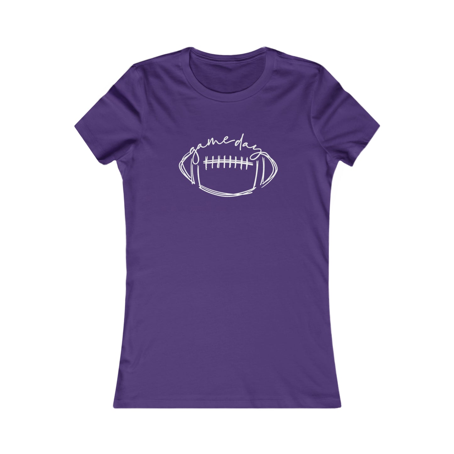 Game Day Football White Design Women's Favorite Tee