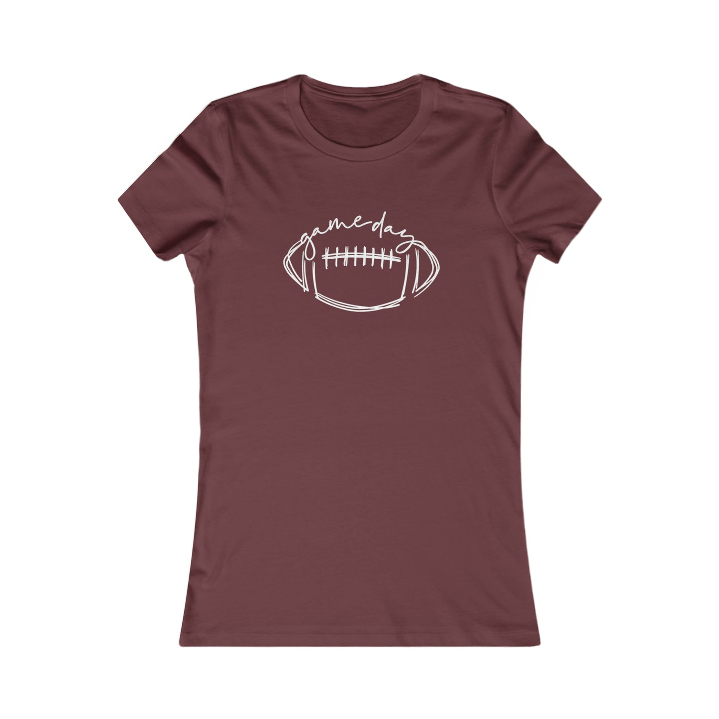Game Day Football White Design Women's Favorite Tee