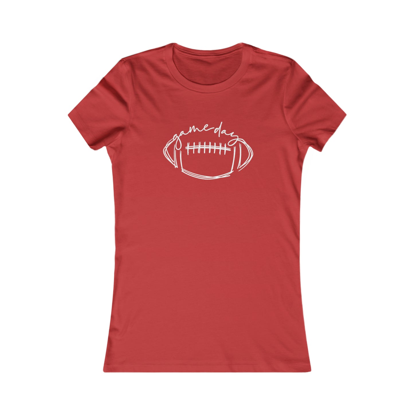 Game Day Football White Design Women's Favorite Tee