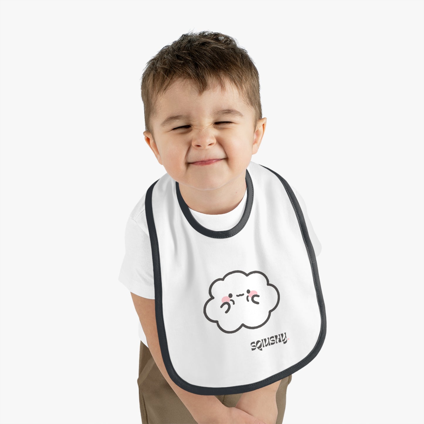 Squishy- Cumulo Cuties Baby Contrast Trim Jersey Bib