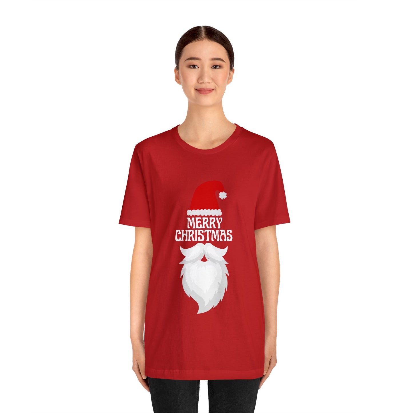Merry Christmas Bearded Santa Unisex Jersey Short Sleeve Tee