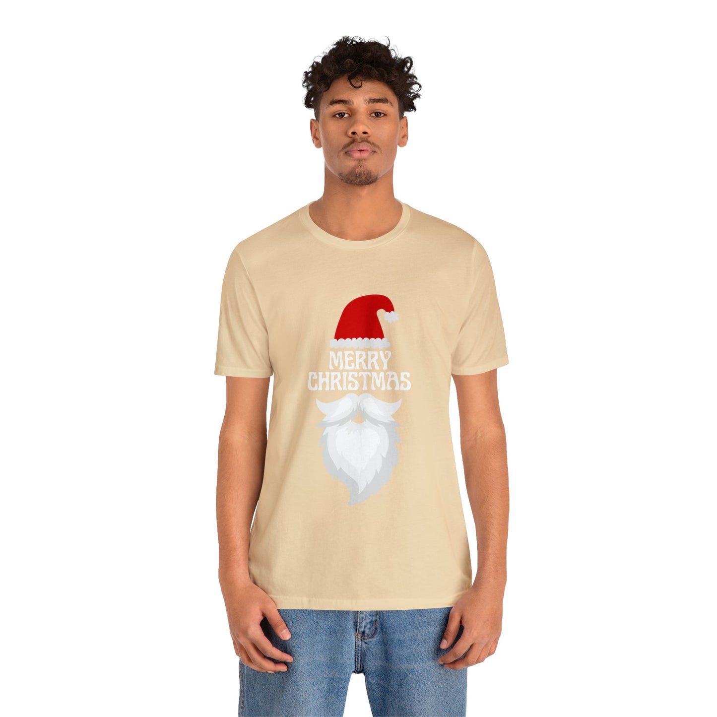 Merry Christmas Bearded Santa Unisex Jersey Short Sleeve Tee
