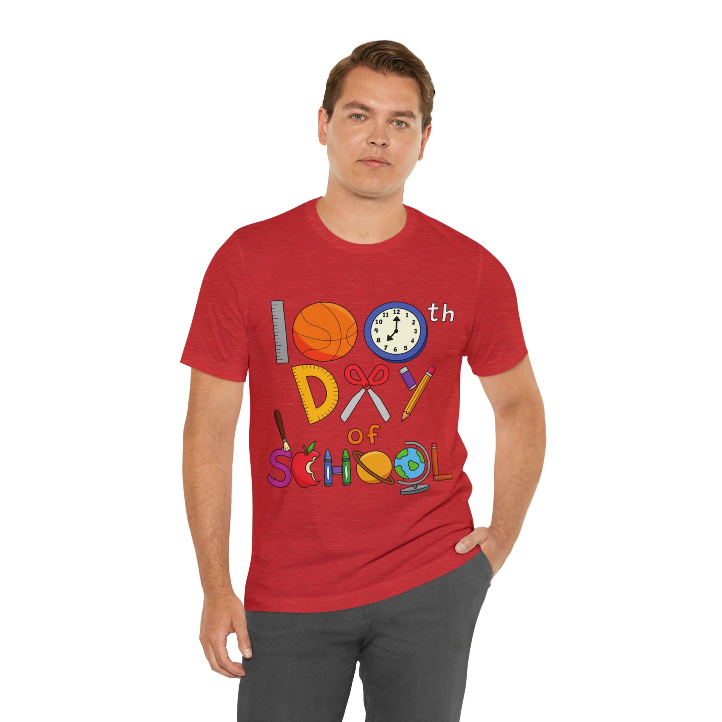 100th Day of School Teacher T- Shirt - Unisex Jersey Short Sleeve Tee