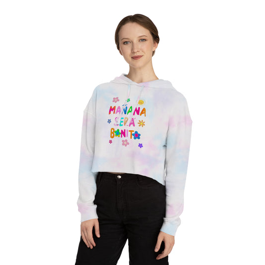 Mañana Sera Bonito - Womens Cropped Hooded Sweatshirt