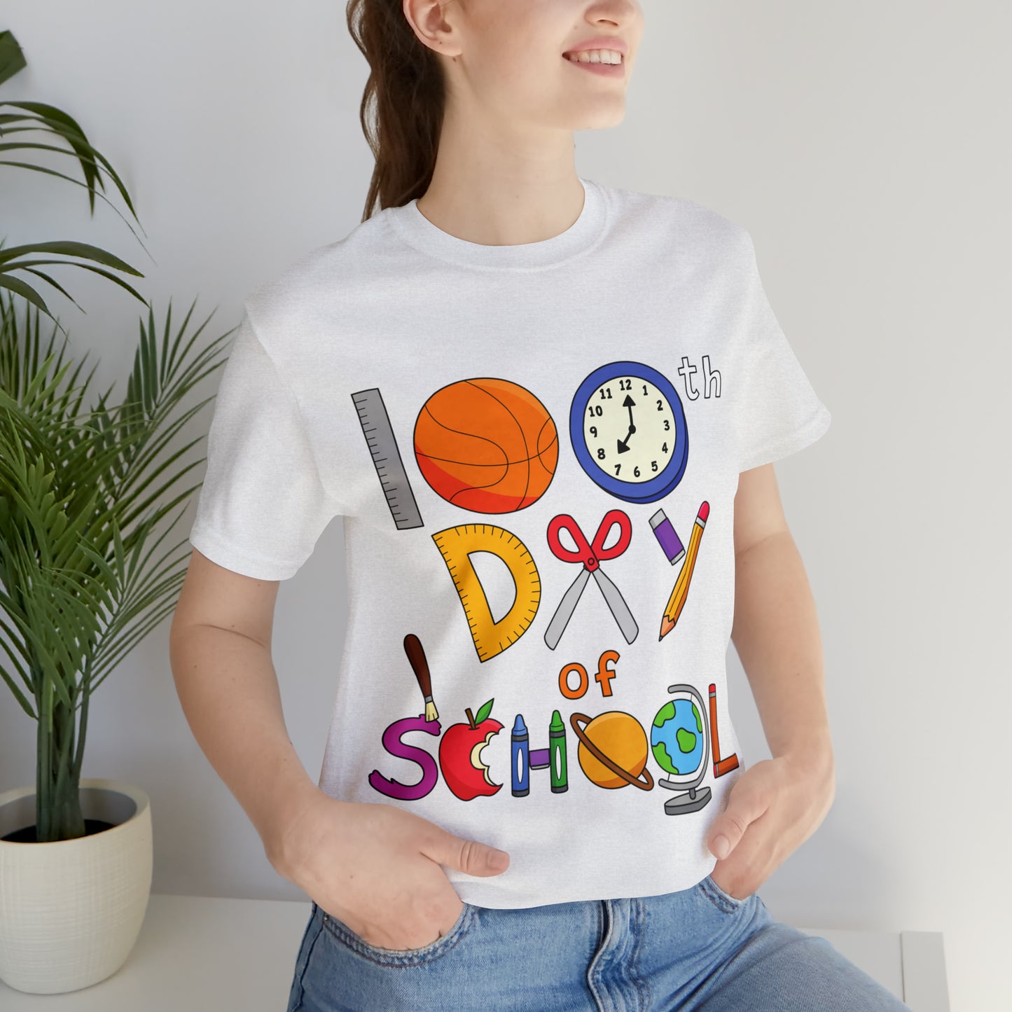 100th Day of School Teacher T- Shirt - Unisex Jersey Short Sleeve Tee