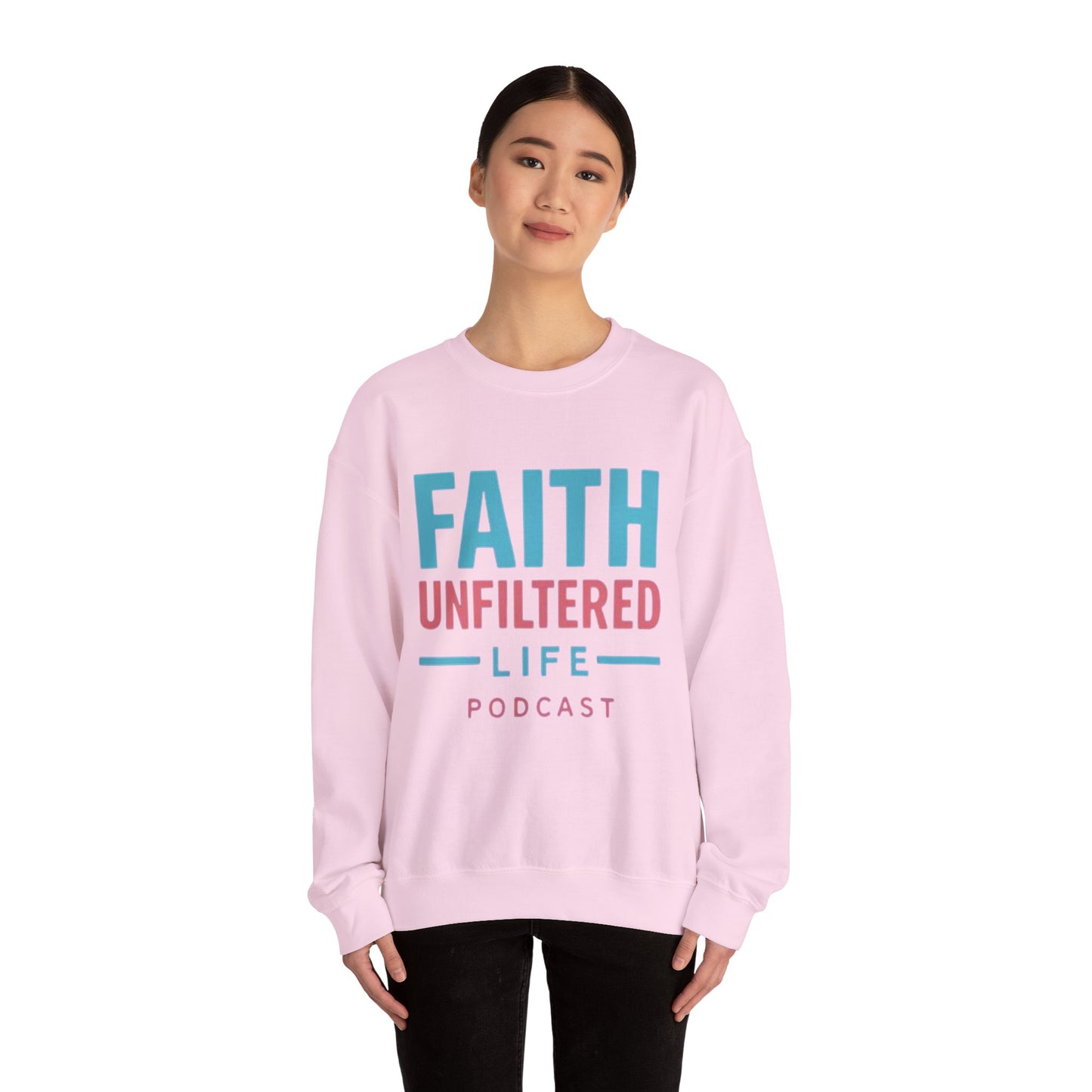 Faith Unfiltered Podcast Crewneck Sweatshirt | Prayer Is Free