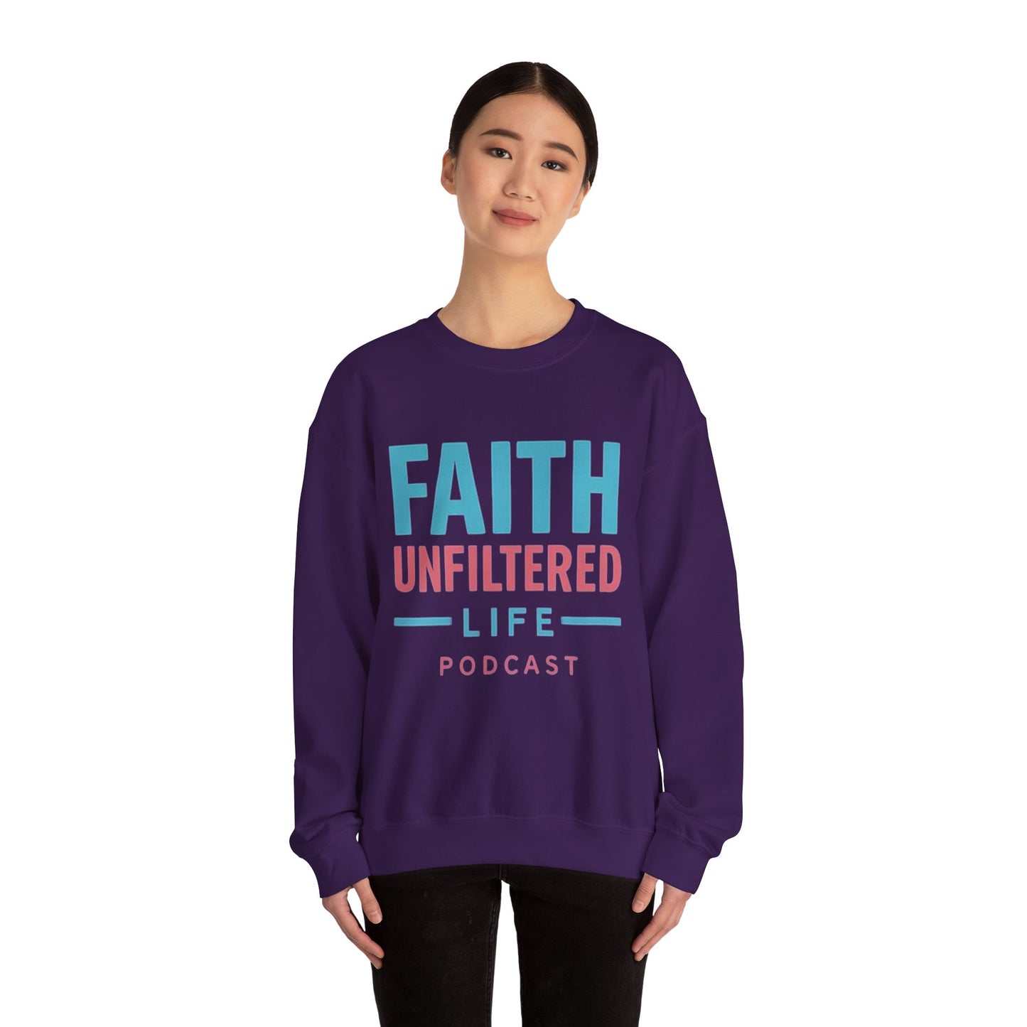 Faith Unfiltered Podcast Crewneck Sweatshirt | Prayer Is Free