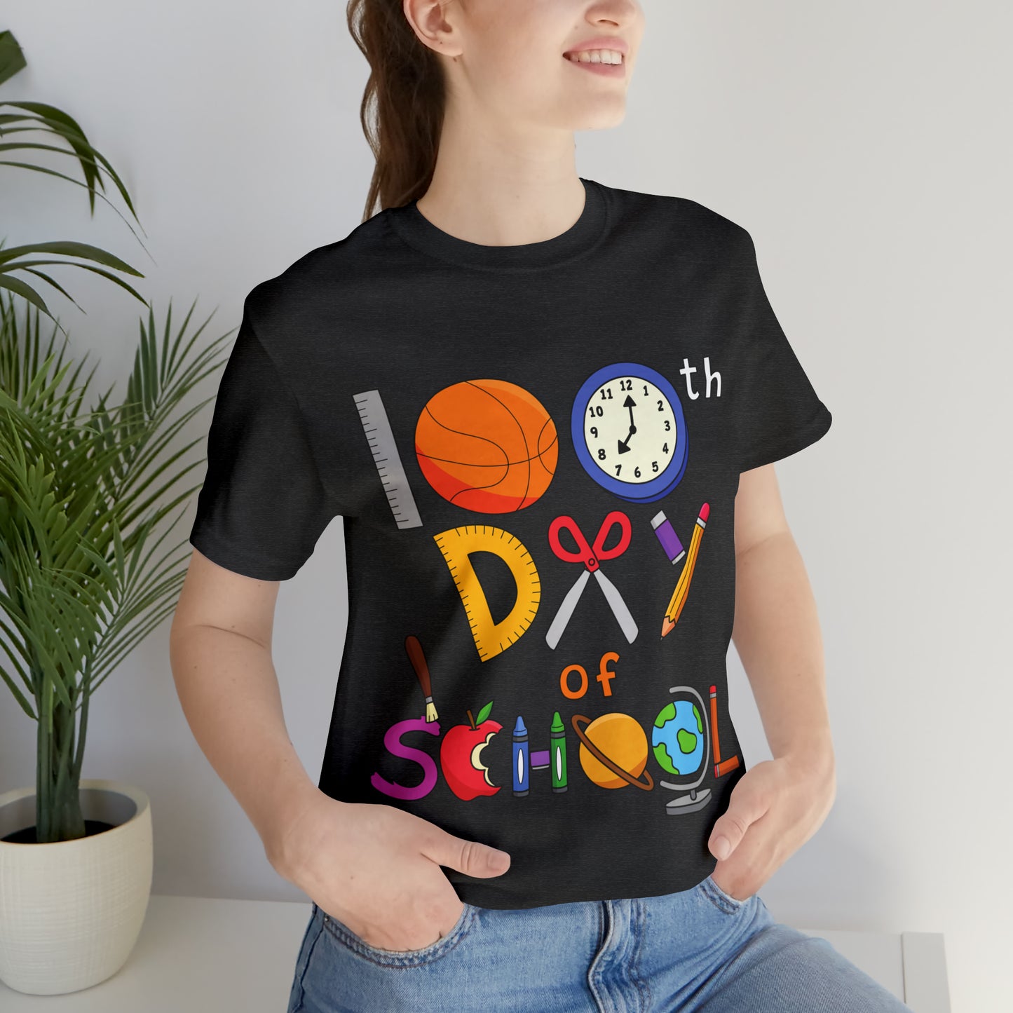 100th Day of School Teacher T- Shirt - Unisex Jersey Short Sleeve Tee