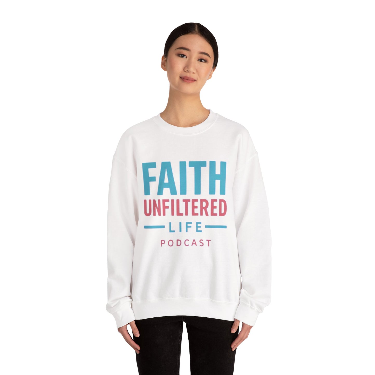 Faith Unfiltered Podcast Crewneck Sweatshirt | Prayer Is Free